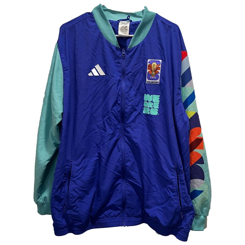 Adidas FIFA World Cup 2026 Volunteer Windbreaker Track Jacket Blue Mens Size 3XL